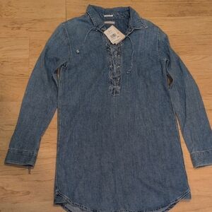 MOTHER Denim Long Sleeve Shirt Dress